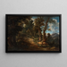 Paesaggio con una strada attraverso una foresta - Anonimo — quadro incorniciato alla parete