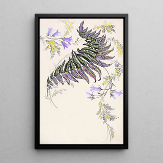 Anonymous - Large featherlike leaf formation in black green purple and gold.webp