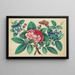 Grande Fiore Rosso, Fiori Blu, Farfalla - Anonimo — quadro incorniciato alla parete