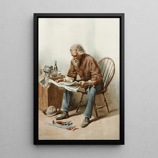 Anonymous - Older man sitting on a chair reading a newspaper.webp