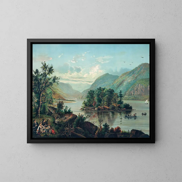 Pique-nique al lago George - Anonimo — quadro incorniciato alla parete