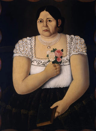 Anonymous - Portait of a Native Puebla Woman with a Bouquet of Roses.webp