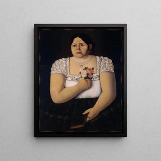 Anonymous - Portait of a Native Puebla Woman with a Bouquet of Roses.webp