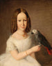 Ritratto di una ragazza con un pappagallo grigio - Anonimo — vista dell’opera