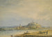 Scena fluviale con castello cittadino su collina e contadini laboriosi - Anonimo — vista dell’opera