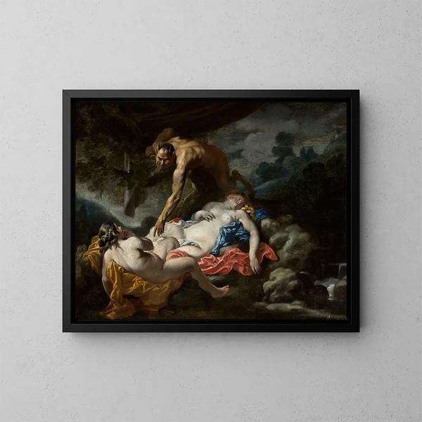 Satira e ninfe - Anonimo — quadro incorniciato alla parete