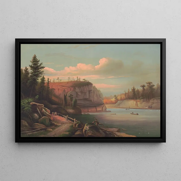 Tramonto sul lago Mahonk, conte di Ulster - Anonimo — quadro incorniciato alla parete