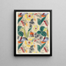 Design tessile Fiori tropicali II - Anonimo — quadro incorniciato alla parete