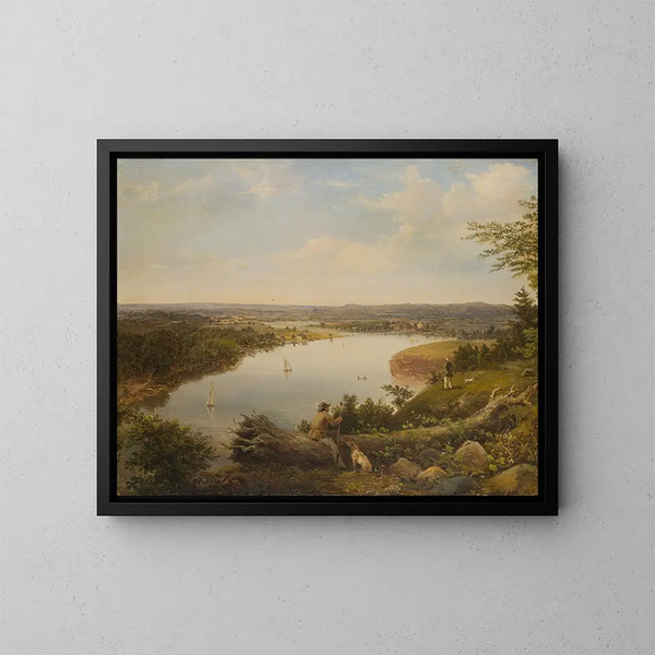 La valle del fiume Hudson vicino a Hudson, New York - Anonimo — quadro incorniciato alla parete