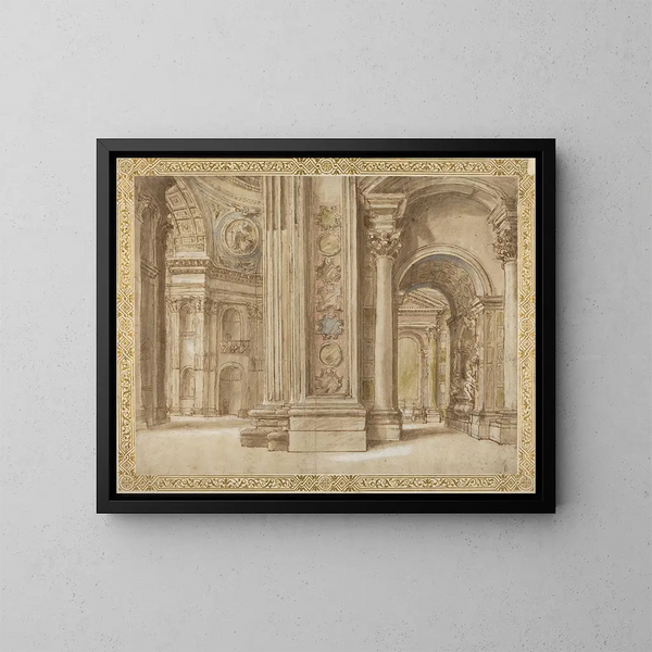 L'interno di San Pietro a Roma - Anonimo — quadro incorniciato alla parete