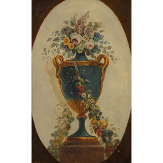 Anonymous - Vase of Flowers Draped with Garlands.webp