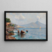 Vista del Golfo di Napoli con il Vesuvio sullo sfondo - Anonimo — quadro incorniciato alla parete