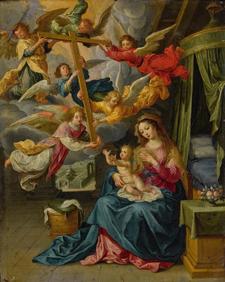 Anonymous - Virgin And Child With Six Angels Carrying The Cross.webp