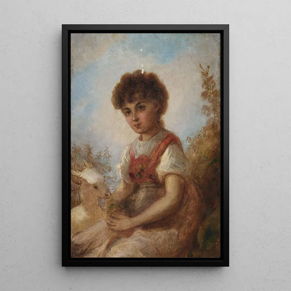 Anselm Feuerbach - Kleines Mdchen mit einer Ziege.webp