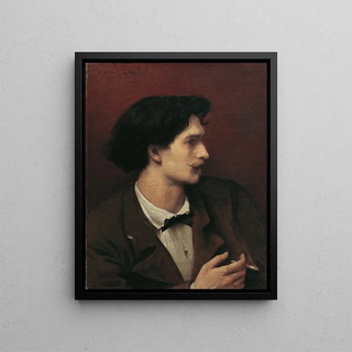 Anselm Feuerbach - Selfportrait with cigarette.webp