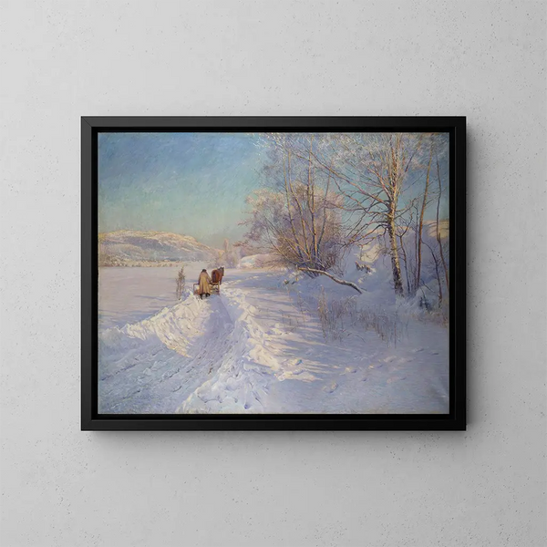 Un mattino d'inverno dopo una nevicata in Dalarna - Anshelm Schultzberg — quadro incorniciato alla parete