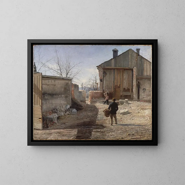Demolizione del vecchio orfanotrofio di Stoccolma - Anshelm Schultzberg — quadro incorniciato alla parete