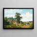Figures devant un cottage par une journée ensoleillée - Anthonie Jacobus van Wijngaerdt — quadro incorniciato alla parete