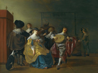 Anthonie Palamedesz - An Interior Scene With An Elegant Company Making Merry.webp