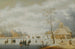 Paesaggio invernale con figure che pattinano su un fiume ghiacciato vicino a un villaggio - Anthonie Verstraelen — vista dell’opera