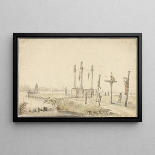 Anthonie van Borssom - Galgenveld aan de rand van de Volewijk.webp