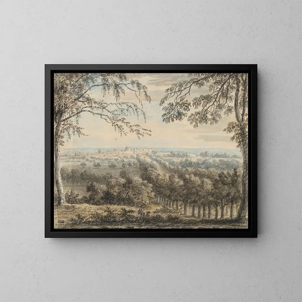 Vista del castello di Windsor e della Long Walk da Snow Hill - Anthony Devis — quadro incorniciato alla parete