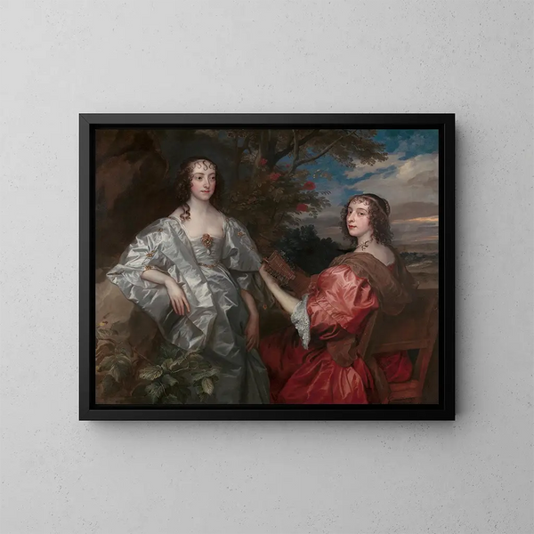 Katherine, contessa di Chesterfield, e Lucy, contessa di Huntingdon - Antoine van Dyck — quadro incorniciato alla parete