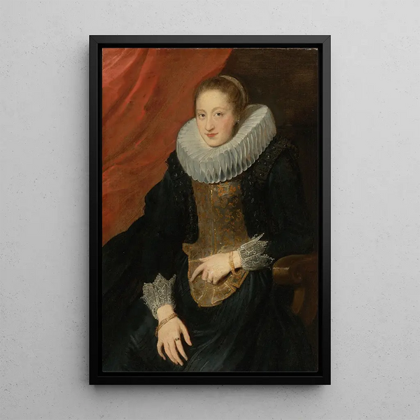Ritratto di una dama - Antoine van Dyck — quadro incorniciato alla parete
