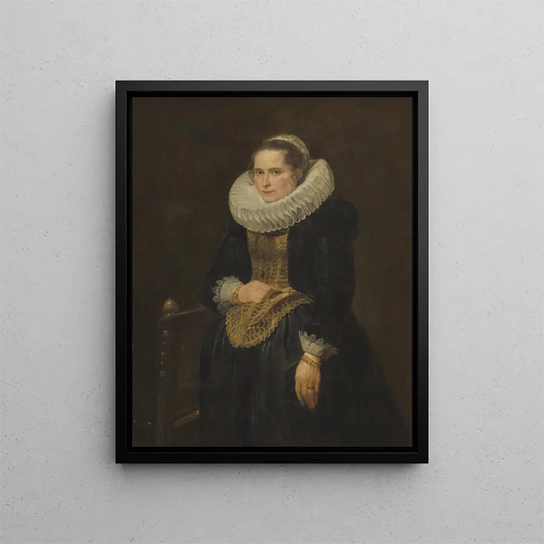 Ritratto di una dama fiamminga - Antoine van Dyck — quadro incorniciato alla parete
