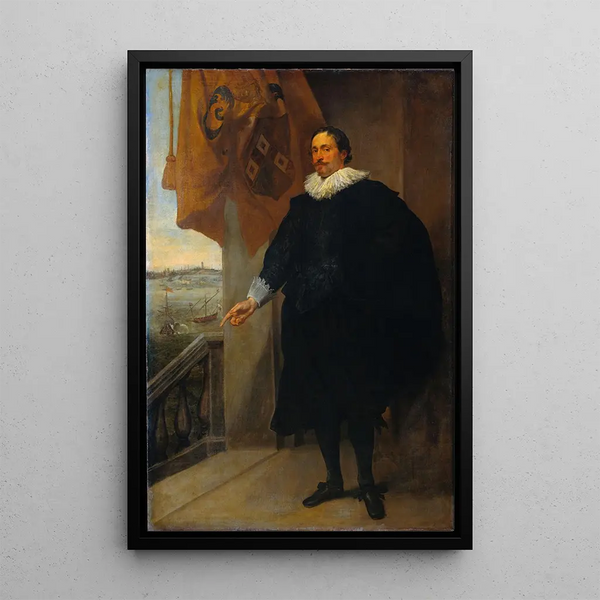 Ritratto di un nobile forse Adriaan van der Borcht - Antoine van Dyck — quadro incorniciato alla parete