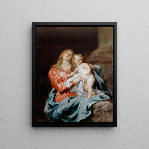 La Vierge à l'Enfant - Antoine van Dyck — quadro incorniciato alla parete