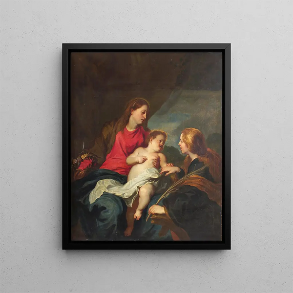 Il matrimonio mistico di Santa Caterina d'Alessandria - Antoine van Dyck — quadro incorniciato alla parete