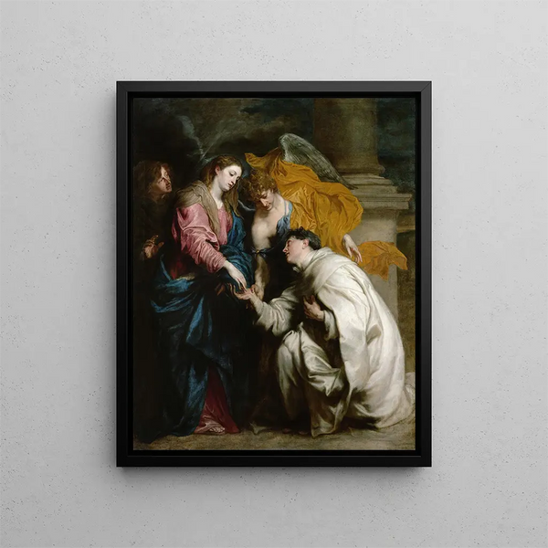 La vision du bienheureux Hermann Joseph - Antoine van Dyck — quadro incorniciato alla parete