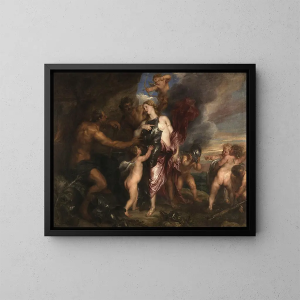 Thétis riceve la nuova armatura di Achille nell'officina di Vulcano - Antoine van Dyck — quadro incorniciato alla parete