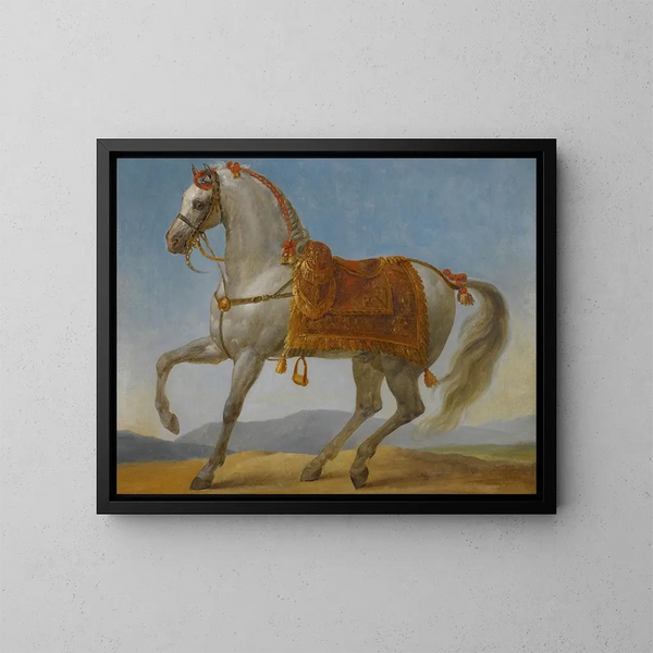Il cavallo arabo di Bonaparte Marengo - Antoine-Jean Gros — quadro incorniciato alla parete