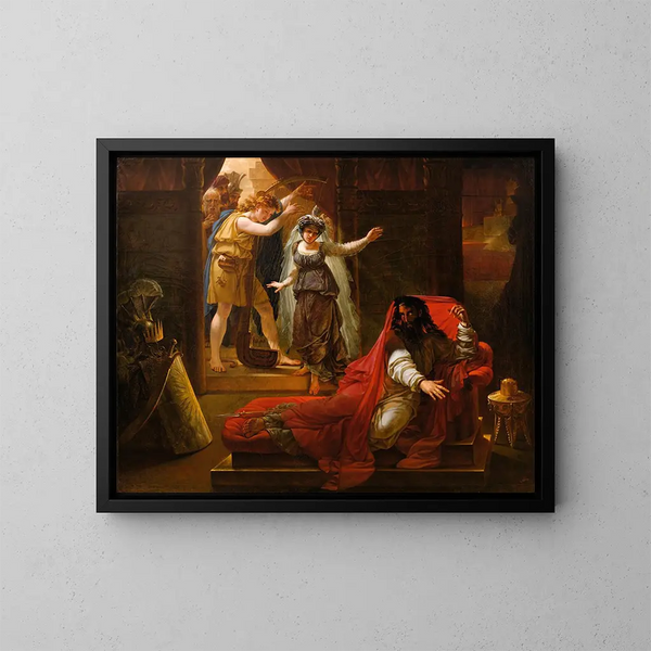 David che suona la cetra per il re Saul - Antoine-Jean Gros — quadro incorniciato alla parete