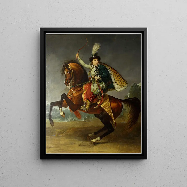 Ritratto equestre del principe Boris Youssoupov - Antoine-Jean Gros — quadro incorniciato alla parete
