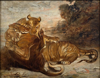 Due tigri che giocano - Antoine-Louis Barye — vista dell’opera