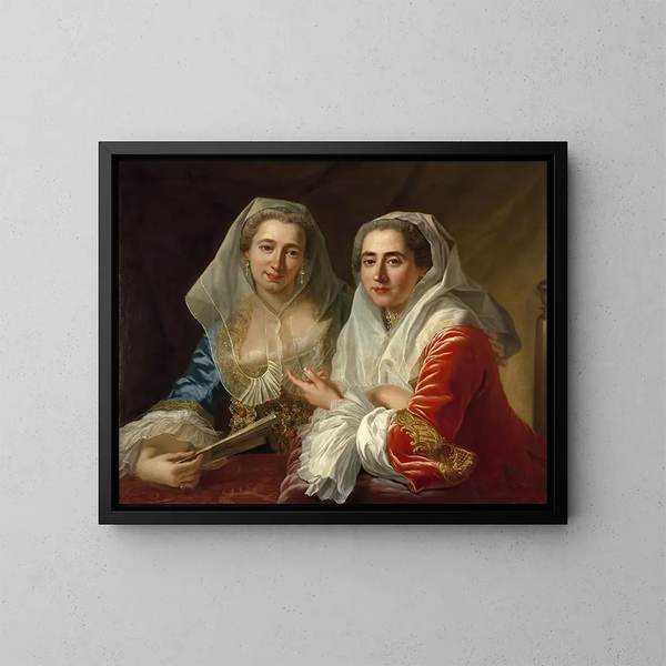 Le sorelle Mirabita - Antoine De Favray — quadro incorniciato alla parete