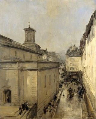 Antoine Vollon - View of the Church of Notre Dame de Lorette and the Rue Flchier Paris.webp
