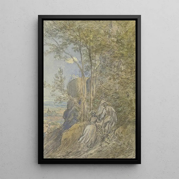 Ascensione verso una rovina del castello - Anton Burger — quadro incorniciato alla parete