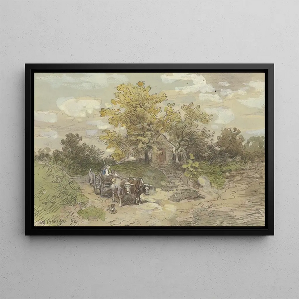 Joug de bœufs - Anton Burger — quadro incorniciato alla parete