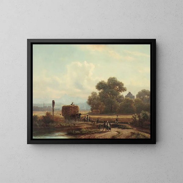Ritorno della mietitura ad Ascholding - Anton Doll — quadro incorniciato alla parete