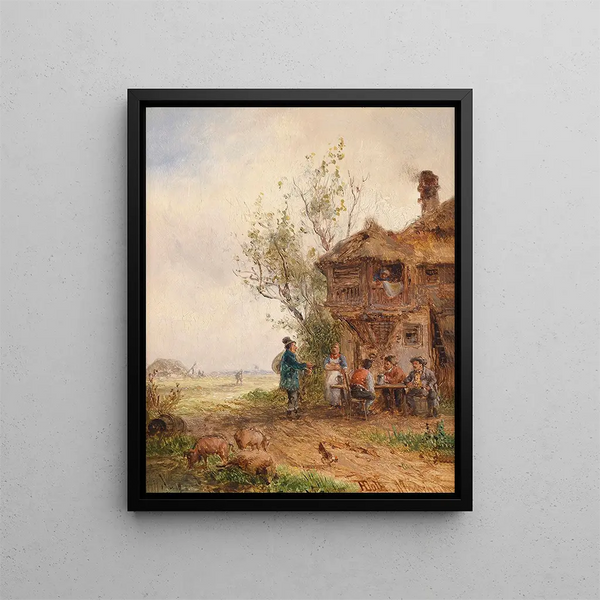 Repos devant l'auberge - Anton Doll — quadro incorniciato alla parete