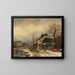 Vista di un villaggio in inverno - Anton Doll — quadro incorniciato alla parete
