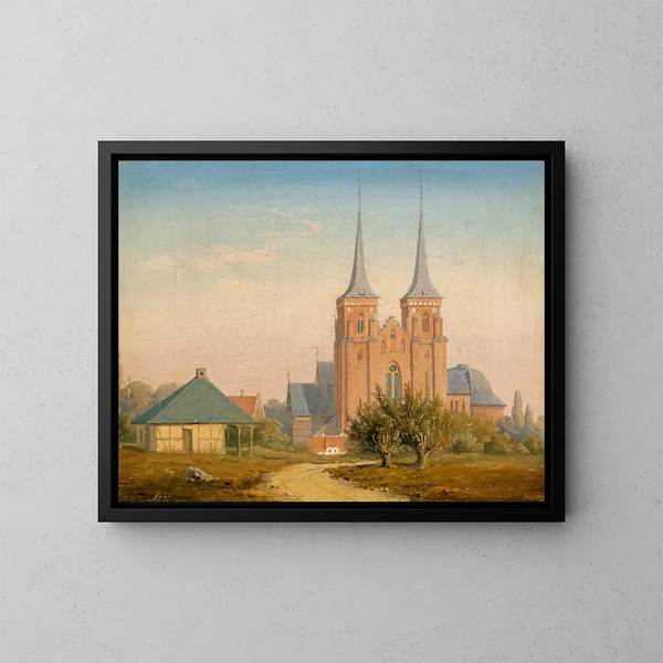 Cattedrale di Roskilde - Anton Eduard Kieldrup — quadro incorniciato alla parete
