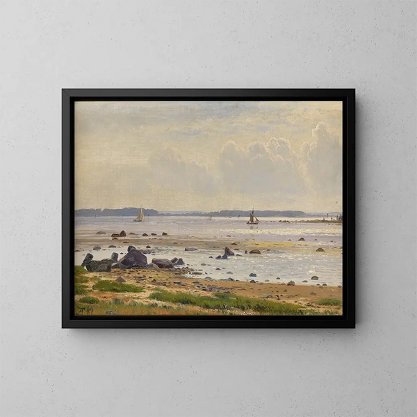 Costa danese del Mar Baltico al fiordo di Roskilde, Seeland - Anton Erik Christian Thorenfeld — quadro incorniciato alla parete