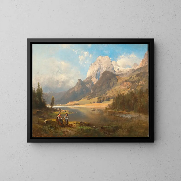 Parte del Hintersee con il Mühlsturzhorn, Baviera - Anton Hansch — quadro incorniciato alla parete
