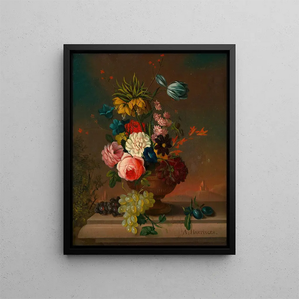 Anton Hartinger - Blumenstillleben mit Obst.webp
