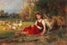 Giovane ragazza con oca che si riposa - Anton Heinrich Dieffenbach — vista dell’opera